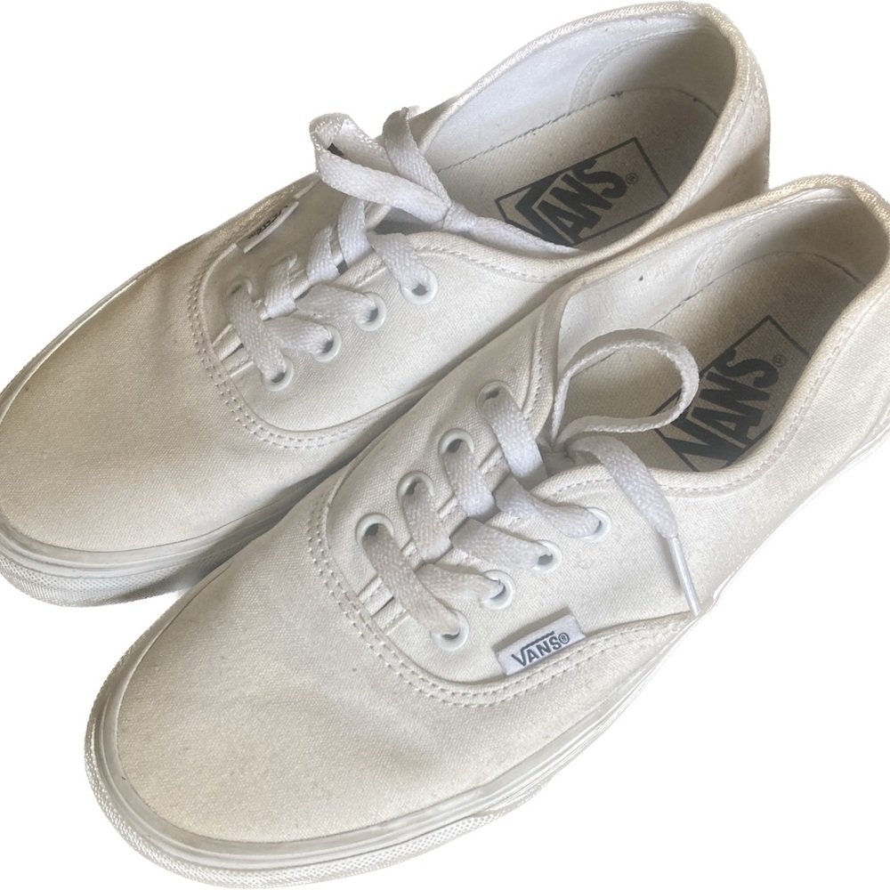 Vans White Low-Top Canvas Sneakers